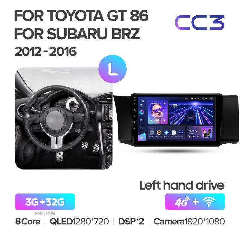 Toyota GT 86 / Subaru BRZ (2012-2016) Left Hand Drive