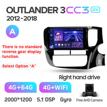 Load image into Gallery viewer, Mitsubishi Outlander 3 GF0W GG0W (2012-2018) Right Hand Drive
