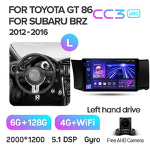 Load image into Gallery viewer, Toyota GT 86 / Subaru BRZ (2012-2016) Left Hand Drive
