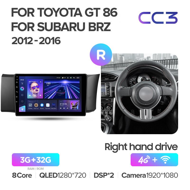 Toyota GT 86 / Subaru BRZ (2012-2016) Right Hand Drive