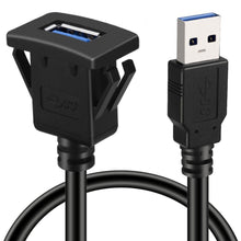Load image into Gallery viewer, New 1m/2m 3.3ft Single Port USB3.0 a Male to USB3.0 a Female Car Flush Mount Cable Van Dashboard Flush Mount Dual USB Socket
