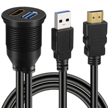 Load image into Gallery viewer, USB 3.0 &amp; HDMI Flush Mount Extension Cable
