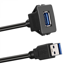 Load image into Gallery viewer, New 1m/2m 3.3ft Single Port USB3.0 a Male to USB3.0 a Female Car Flush Mount Cable Van Dashboard Flush Mount Dual USB Socket
