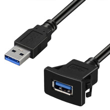 Load image into Gallery viewer, New 1m/2m 3.3ft Single Port USB3.0 a Male to USB3.0 a Female Car Flush Mount Cable Van Dashboard Flush Mount Dual USB Socket
